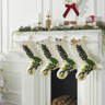 Mistletoe Navy Blue Christmas Stocking Hand Felted Wool Arcadia Home